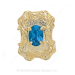 GS288 BT - 14 Karat Gold Blue Topaz Slide 
